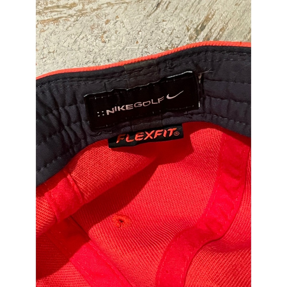 Nike Golf 20XI Flexfit Hat Neon Orange Crimson VR Logo Swoosh Cap Womens - Picture 7 of 7